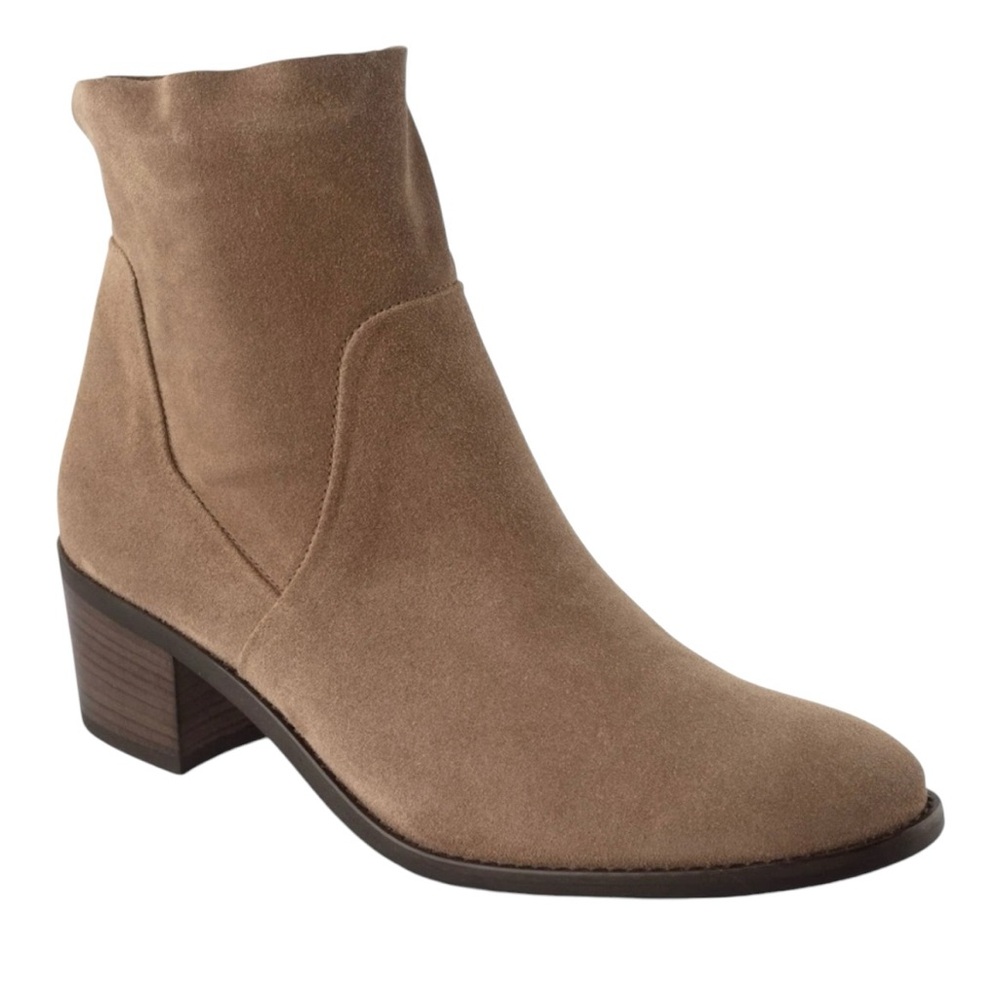 Paul Green Nicole Antelope Suede Ankle Bootie Stacked Heel Women's Size 6 NWT